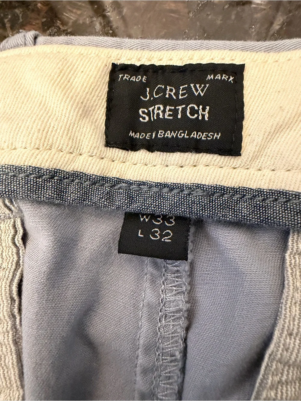 J. Crew Cream Pants with Navy Trim
